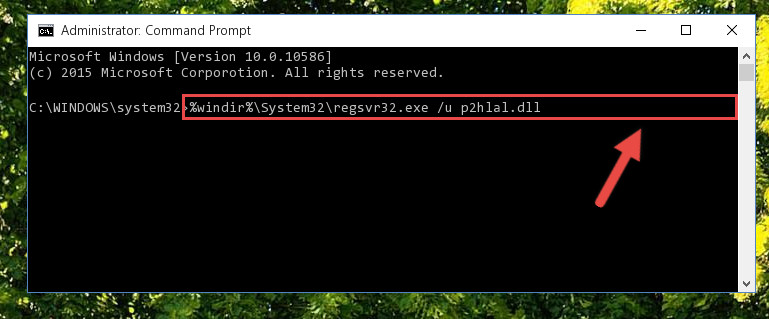 Cleaning the problematic registry of the P2hlal.dll library from the Windows Registry Editor
