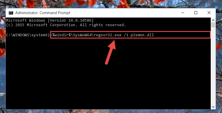 Creating a clean registry for the P2smon.dll library (for 64 Bit)