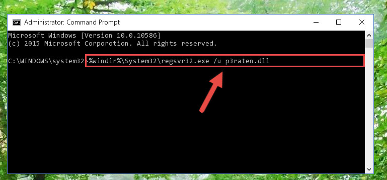 Deleting the damaged registry of the P3raten.dll