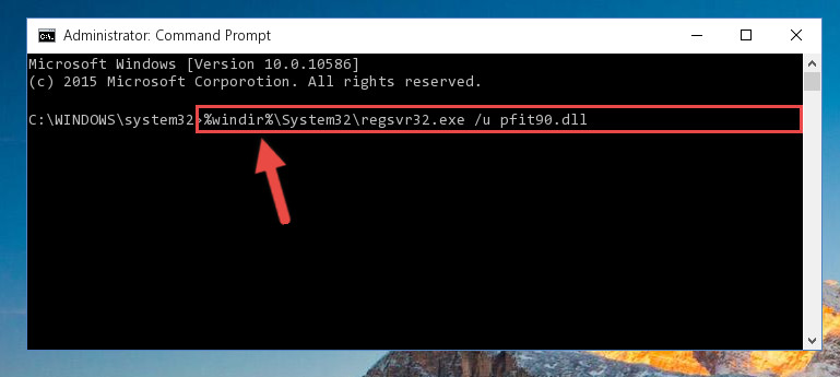 Cleaning the problematic registry of the Pfit90.dll file from the Windows Registry Editor