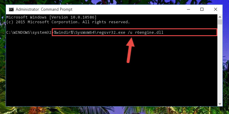 Uninstalling the broken registry of the R6engine.dll file from the Windows Registry Editor (for 64 Bit)