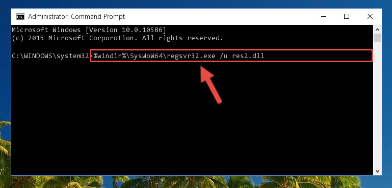 Uninstalling the broken registry of the Res2.dll file from the Windows Registry Editor (for 64 Bit)