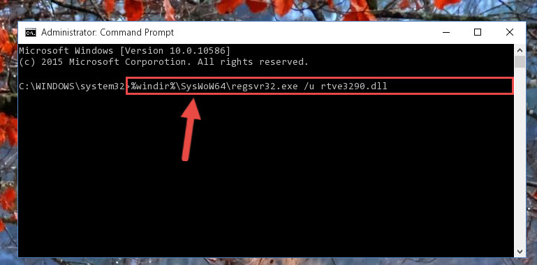 Uninstalling the damaged Rtve3290.dll library's registry from the system (for 64 Bit)