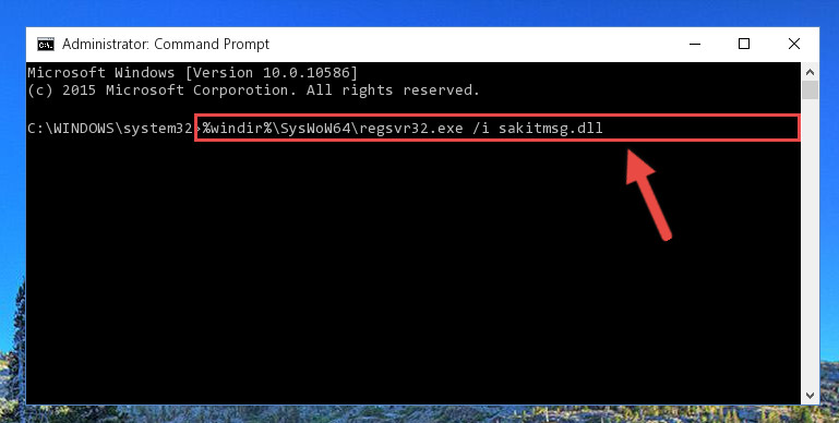 Reregistering the Sakitmsg.dll file in the system (for 64 Bit)