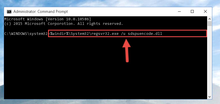 Cleaning the problematic registry of the Sdspuencode.dll file from the Windows Registry Editor