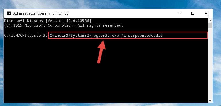 Creating a new registry for the Sdspuencode.dll file