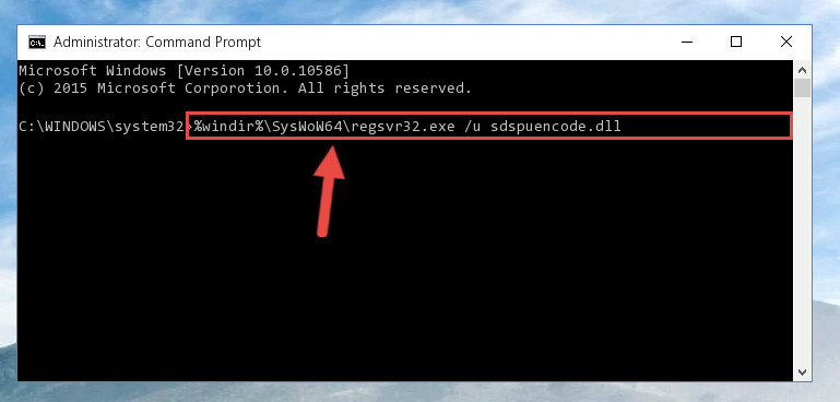 Uninstalling the damaged Sdspuencode.dll file's registry from the system (for 64 Bit)
