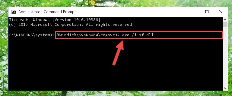 Reregistering the Sf.dll library in the system (for 64 Bit)
