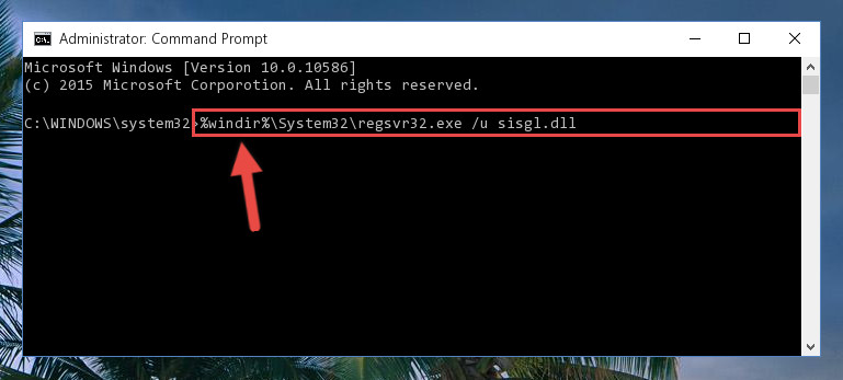 Deleting the damaged registry of the Sisgl.dll
