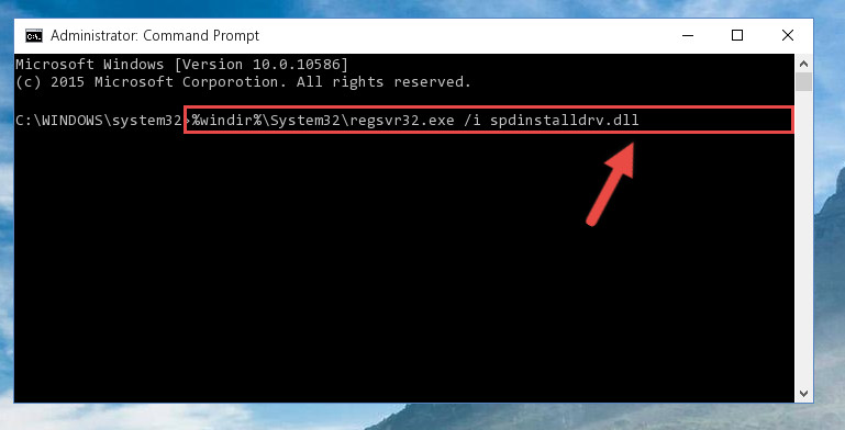 Creating a new registry for the Spdinstalldrv.dll library in the Windows Registry Editor