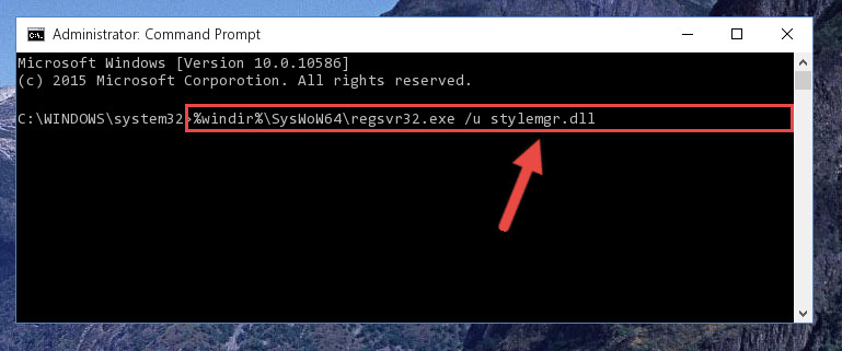 Uninstalling the broken registry of the Stylemgr.dll file from the Windows Registry Editor (for 64 Bit)