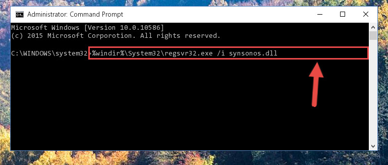 Creating a new registry for the Synsonos.dll file in the Windows Registry Editor