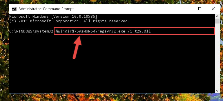 Creating a clean registry for the T29.dll library (for 64 Bit)