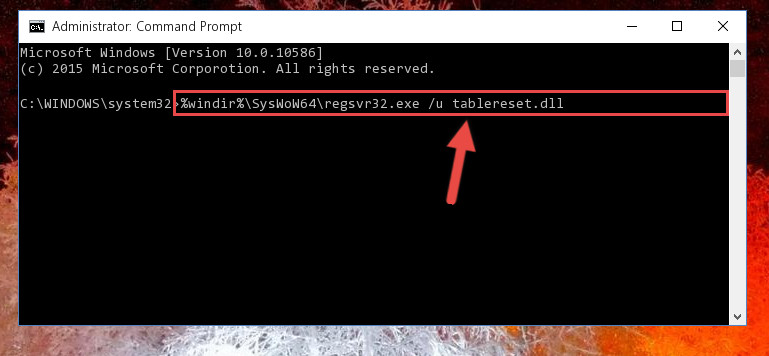 Uninstalling the Tablereset.dll library's problematic registry from Regedit (for 64 Bit)