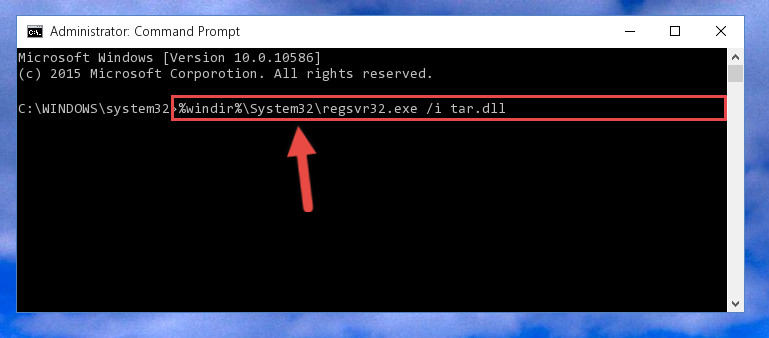 Creating a new registry for the Tar.dll library in the Windows Registry Editor