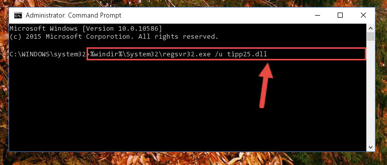 Cleaning the problematic registry of the Tipp25.dll file from the Windows Registry Editor