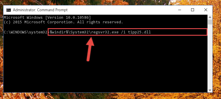 Creating a new registry for the Tipp25.dll file in the Windows Registry Editor