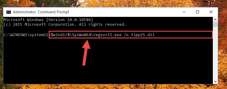 Uninstalling the broken registry of the Tipp25.dll file from the Windows Registry Editor (for 64 Bit)