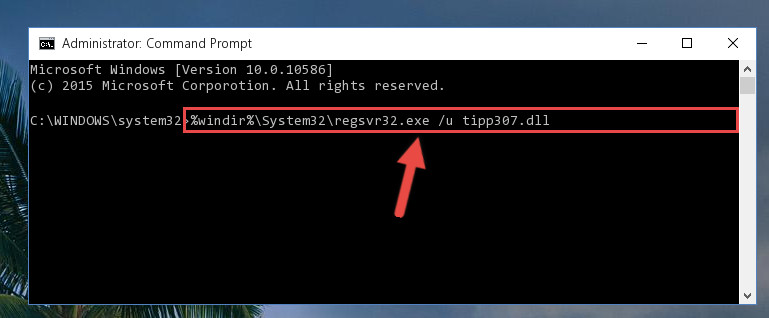 Deleting the damaged registry of the Tipp307.dll