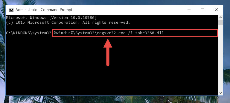 Reregistering the Tokr3260.dll file in the system
