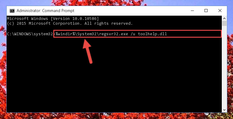 Cleaning the problematic registry of the Toolhelp.dll library from the Windows Registry Editor