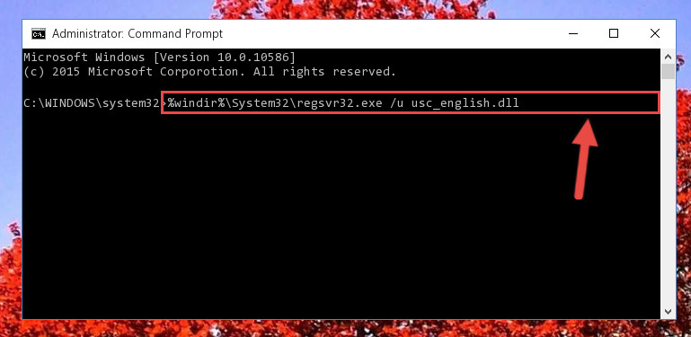 Deleting the Usc_english.dll file's problematic registry in the Windows Registry Editor