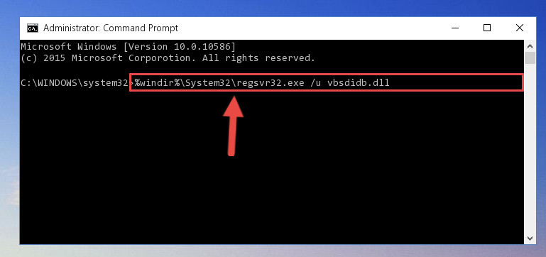 Cleaning the problematic registry of the Vbsdidb.dll library from the Windows Registry Editor