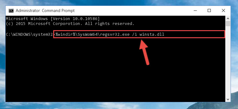 Reregistering the Winsta.dll library in the system (for 64 Bit)