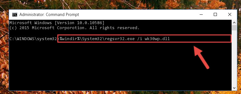 Creating a new registry for the Wk30wp.dll file