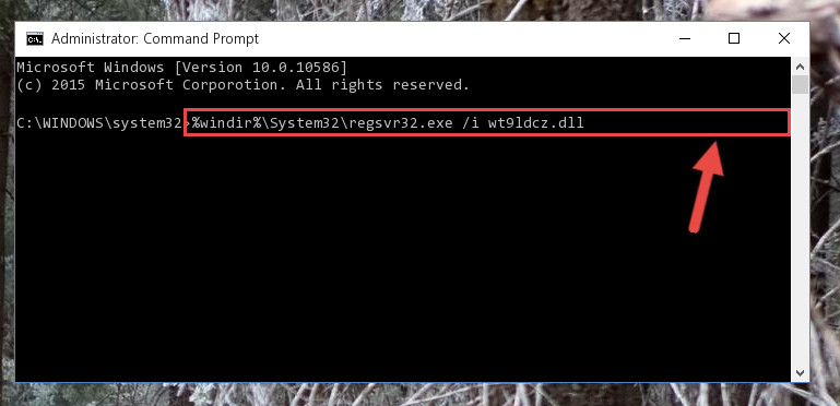 Reregistering the Wt9ldcz.dll library in the system