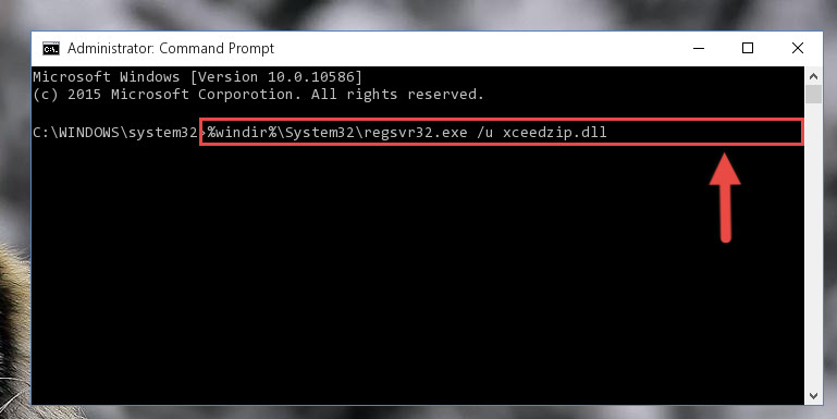 Deleting the Xceedzip.dll library's problematic registry in the Windows Registry Editor