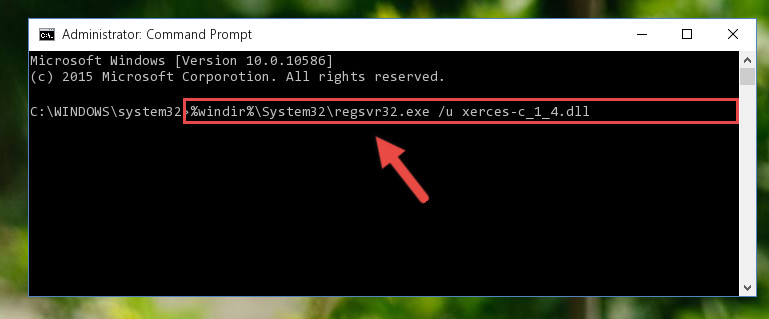 Cleaning the problematic registry of the Xerces-c_1_4.dll library from the Windows Registry Editor