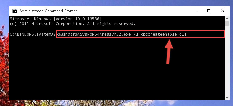 Uninstalling the damaged Xpccreateenable.dll file's registry from the system (for 64 Bit)